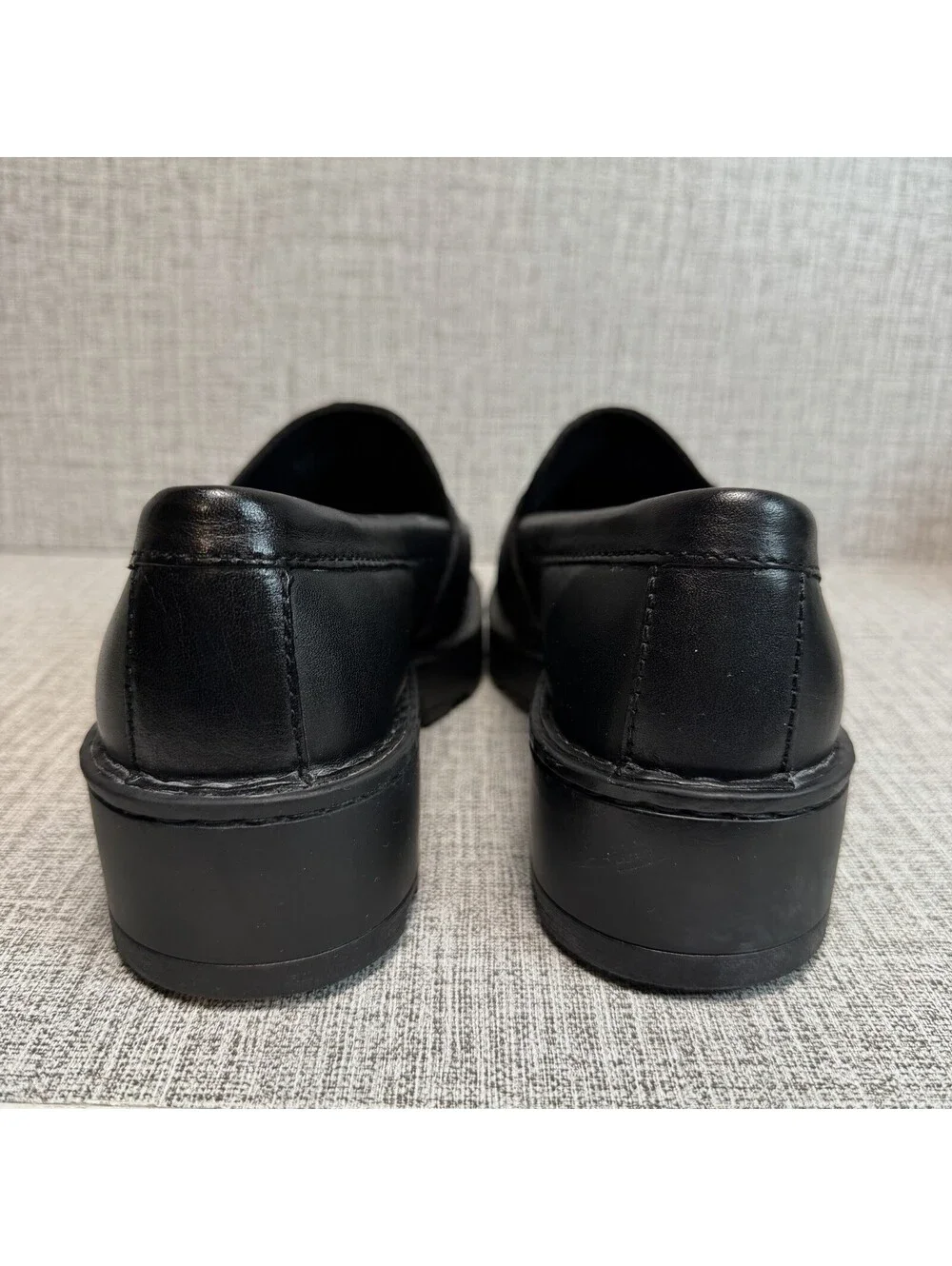 Born Shoes Women’s Size 6.5 M Loafers Black Leather Contessa Slip On Lug Sole